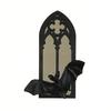 Gothic Cathedral Window Mirror Vintage Baroque Wooden Black Bat Mirror