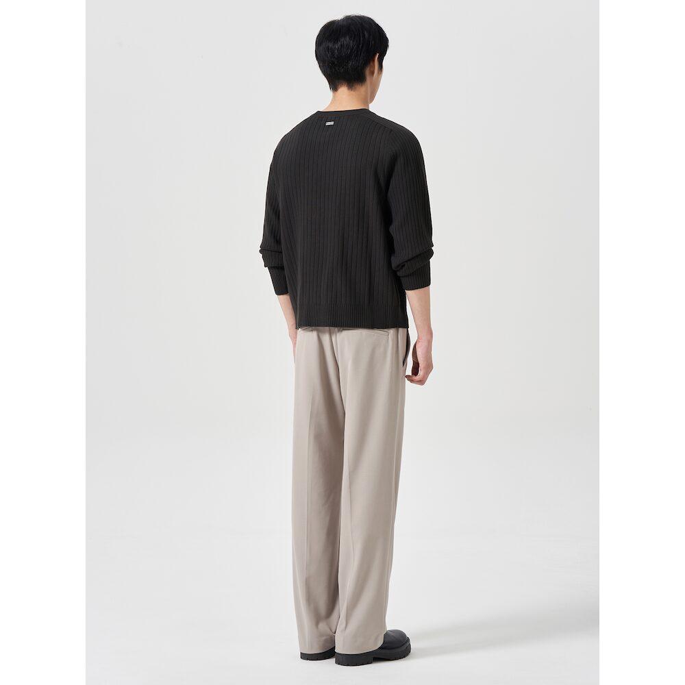 8SECONDS [4Way Steretch] Semi-Wide Elastic Waist Slacks Beige