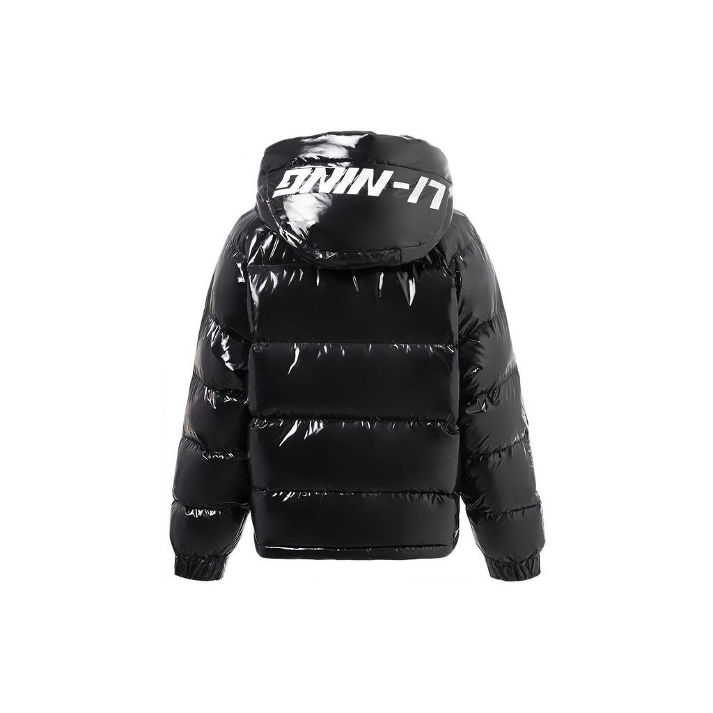 Li Ning Sports Fashion Series Casual Warm Loose Short Down Jacket Women Jackets Black AYMR302-2