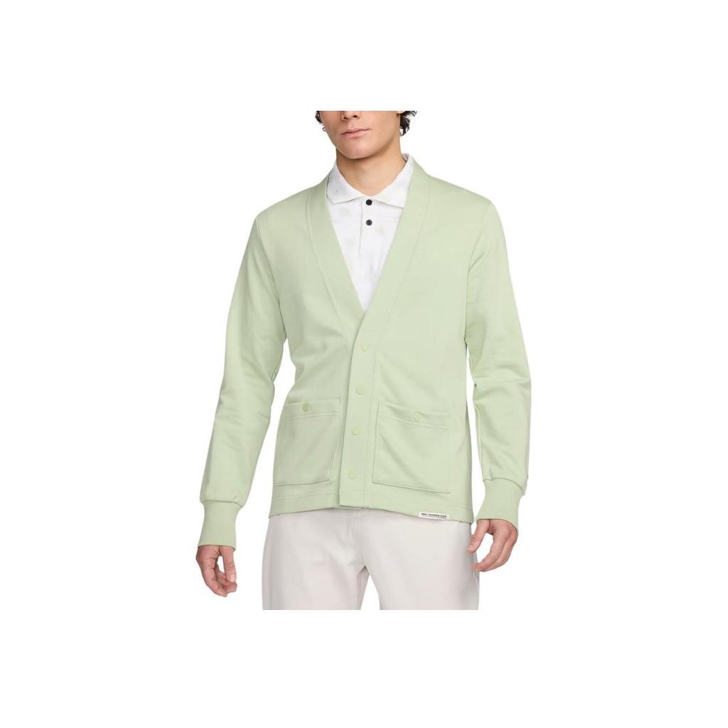 Nike Cardigan Tricoté Uni à Simple Boutonnage et Manches Longues pour Homme Tops Vert Clair FB5465-343