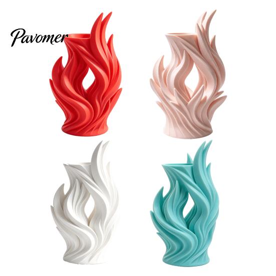 Langlebige Leichte Vase 3D Gedruckte Flammenvase, Dekorativ für Trockenblumen, Umweltfreundliches PLA Künstlerischer Tischplatten Blumen Haus Wohnzimmer Dekor Halter
