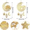 Eid Mubarak Moon Star Mosque Wooden Hanging Ornaments Kareem Ramadan Decorations