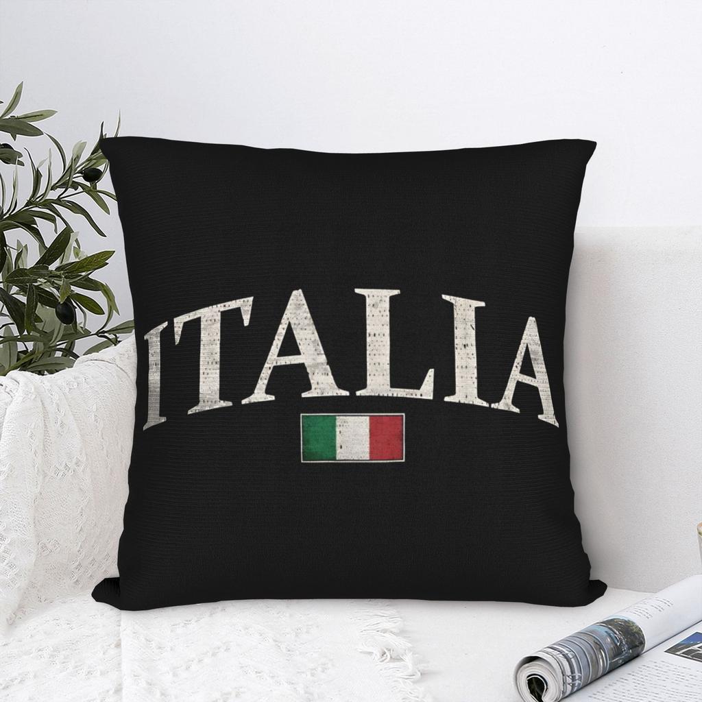 Italia Vintage Italienische Flagge Italienische Kissenhülle Weiche Kissenhülle für Sofa Heimdekoration Modische Kissenbezüge
