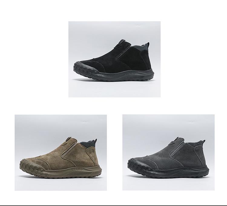 Pánské zimní kotníkové protiskluzové bezpečnostní boty se sametovou izolací pro ochranu v chladném počasí a ve sněhu.