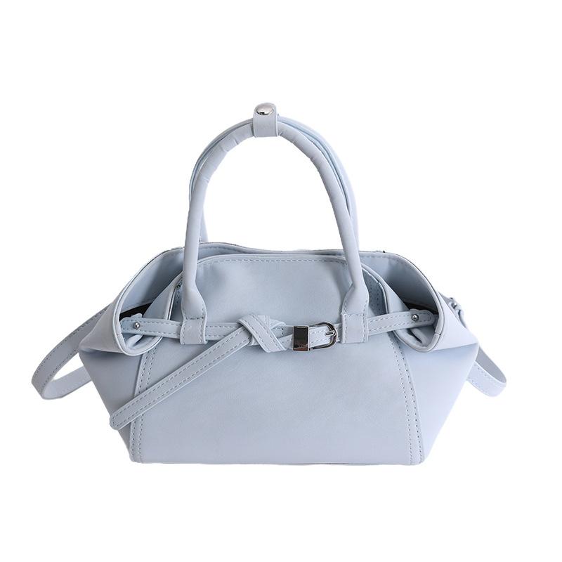 Minimalist Solid Color Handbag Women Belt Buckle Design Shoulder Bag Elegant Pu Leather Crossbody Bag Daily Commuting Mini Bag