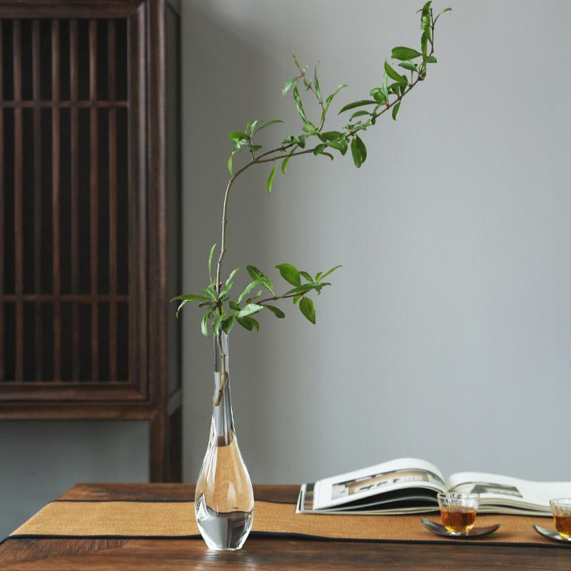 Japanese Style Glass Vase, Zen Inspired Guanyin Vase, Transparent Hydrophilic Flower Pot, Plant Home Decoration,