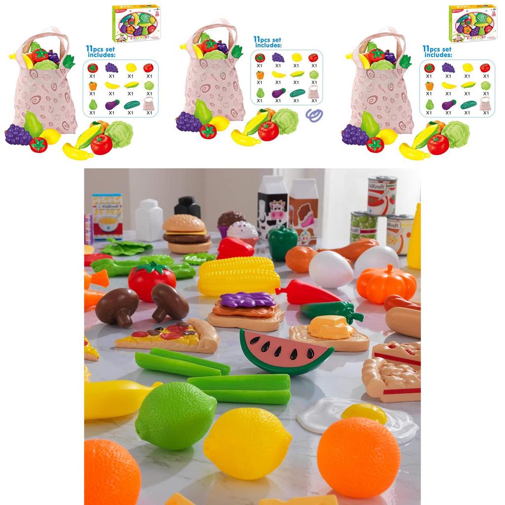 Toys Colorful Kitchen For Learning Fruits And Vegetables Soft Rubber Pretend Play Set