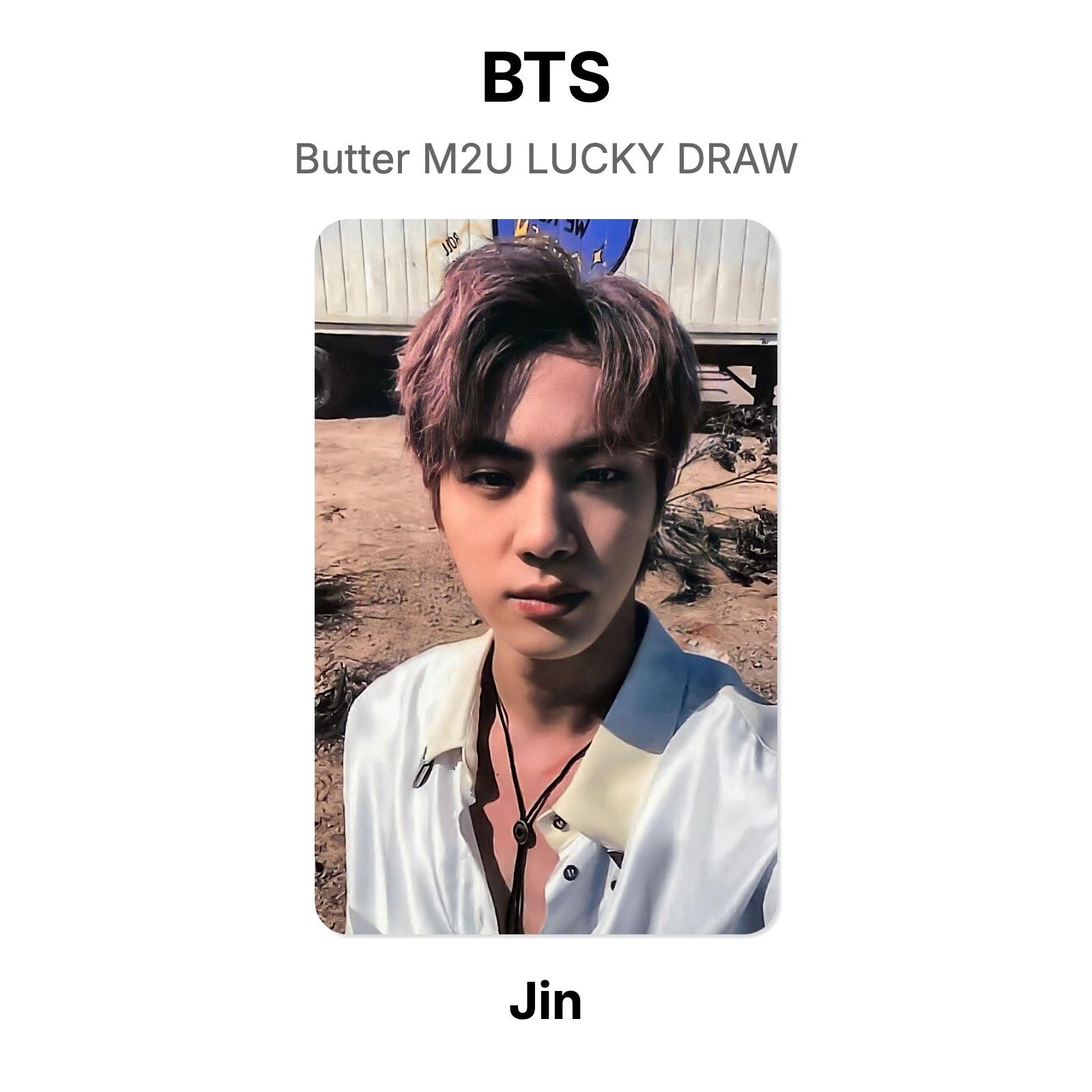 BTS Butter M2U Розыгрыш Счастливого Билета Официальная Фотокарточка Jin