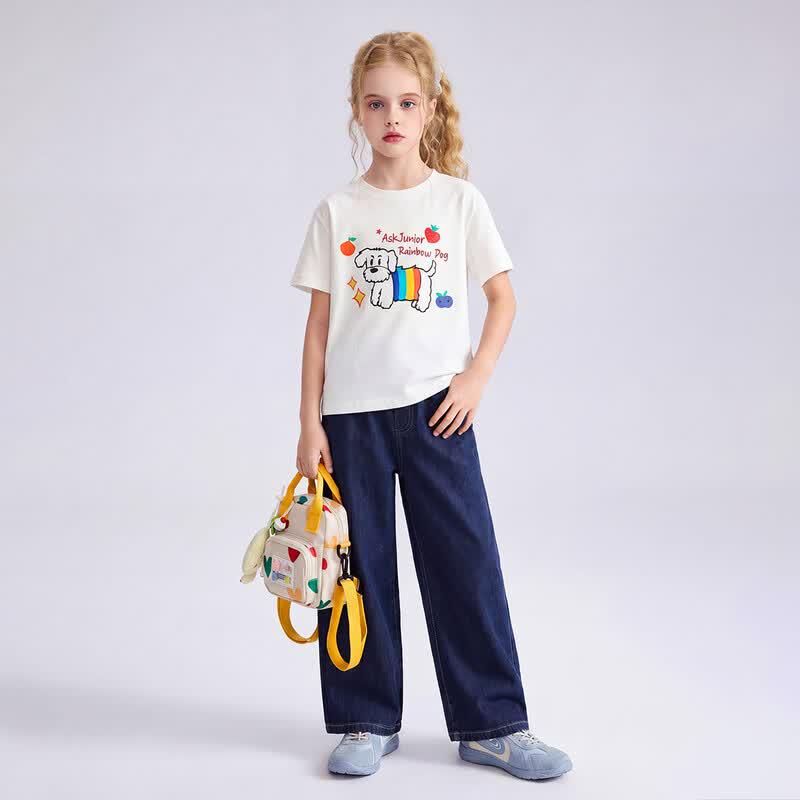ASK JUNIOR Girls' Summer Loose Fit Denim Carrot Pants