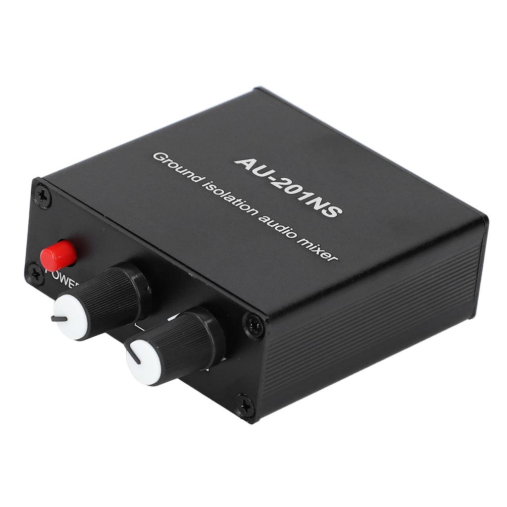 Mini Sound Mixer 2 in 1 Out 3,5mm Port Kompakter Sound Mixer mit Masseisolierung für Computer Telefon 5V