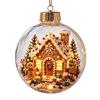 Winter Wonderland Decorations Lighted Clear Christmas Ball Ornaments, Cute Santa Claus/Tree/Snowman/Angel Figure Inside Warm Light Holiday