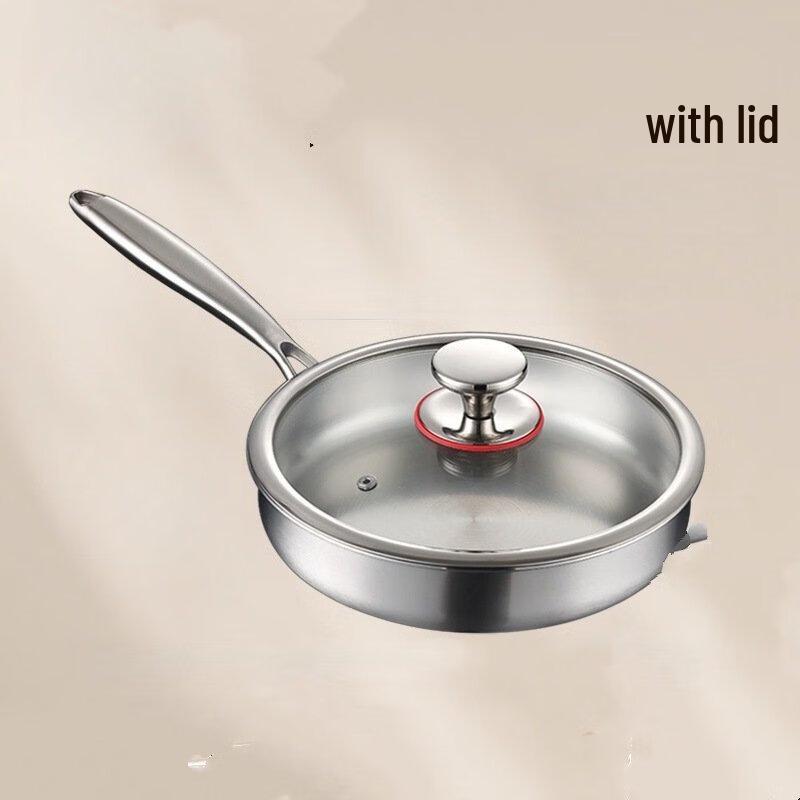 Wutuo 30cm Non-Stick 304 Stainless Steel Wok with Lid