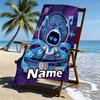 Custom Name Personalized Cosmic Bot Crew Print Beach Towel, for Trip Camping Beach Party Home Decor, Birthday Gift for Family & Friends