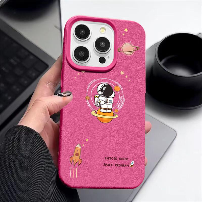 Rocket Astronaut Case For iPhone 16 Pro Max 15 14 13 12 11 Shockproof Slim Soft Silicone Case Cover