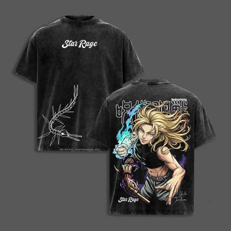Hot Anime Jujutsu Kaisen Gojo Satoru Graphic Tee Men Women Clothing Washed Cotton Tshirt Casual T-shirt Harajuku Vintage T Shirt