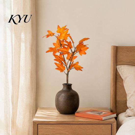 Fake Fall Leaves for Floral Arrangements Artificial Maple Leaf Stems, Faux Branches, Autumn Silk Bendable Stems DIY Projects Thanksgiving Harvest