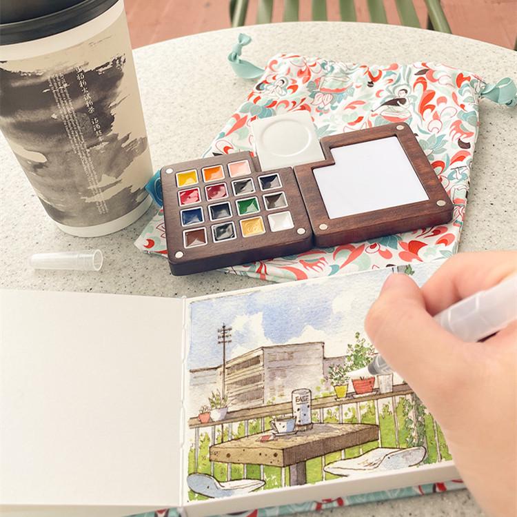 Feile Mini Travel Watercolor Set - Portable Solid Palette for Bird Painting