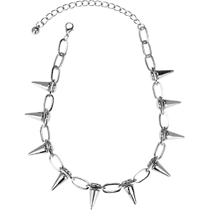 2-3Pcs Gothic Rivet Spike Paperclip Link Chain Choker Necklace Set Punk Rock Hip Hop Adjustable Streetwear Collar Necklace for Women Men Unisex