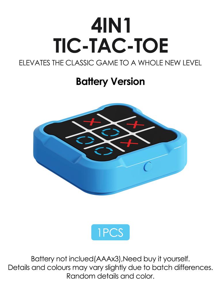 4in1 Tic Tac Toe Electronic Handheld Personal Challenge Game Console, Party Puzzle Interactive Game Toy Christmas Birthday Gifts