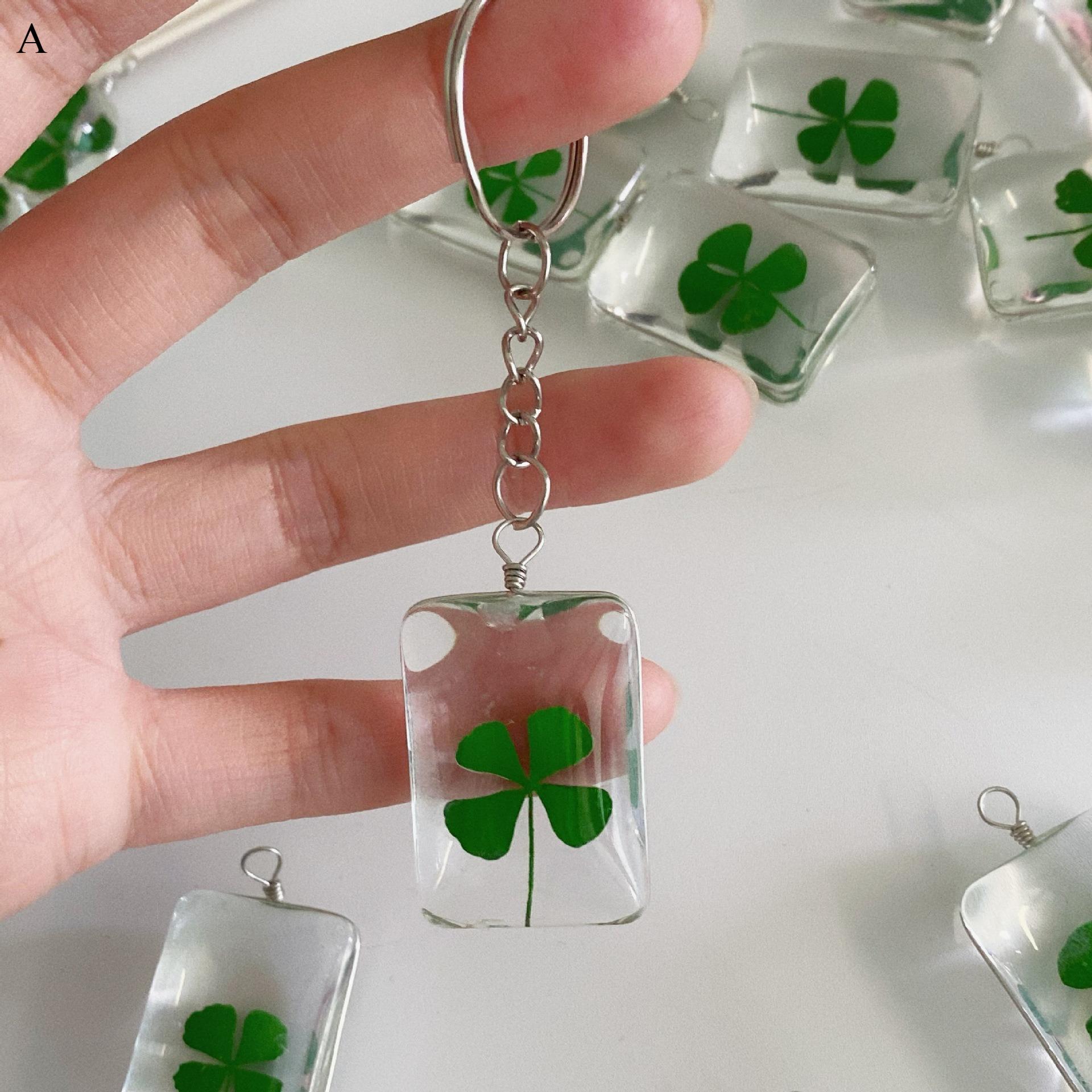 1 шт. Натуральный кулон-клевер, межграничная счастливая звезда, брелок-мешочек с сушеными цветами, кулон из зеленого стекла, кулон