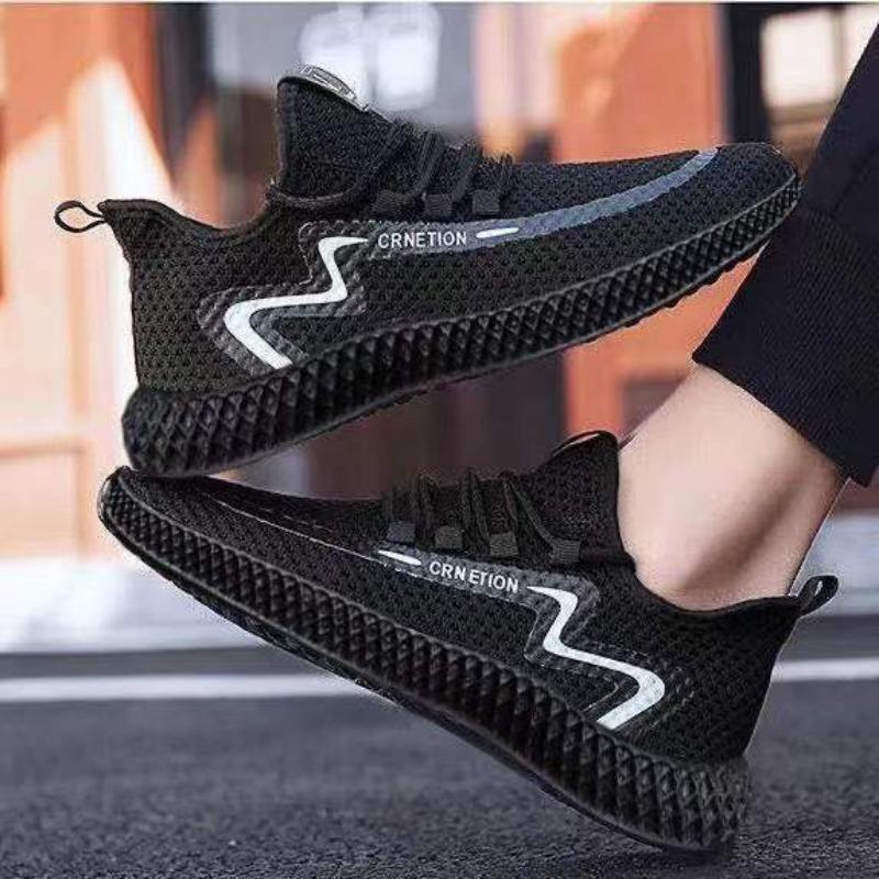 

Мужская спортивная обувь, дышащая повседневная кожаная обувь на мягкой подошве, универсальные кроссовки, мужские одиночные туфли 39 чёрный