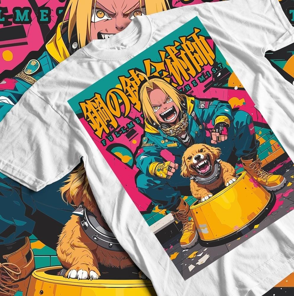 

Fullmetal Alchemist T-Shirt, Anime Manga Alphonse Elric Black Tee Shirt, Unisex, 2XL