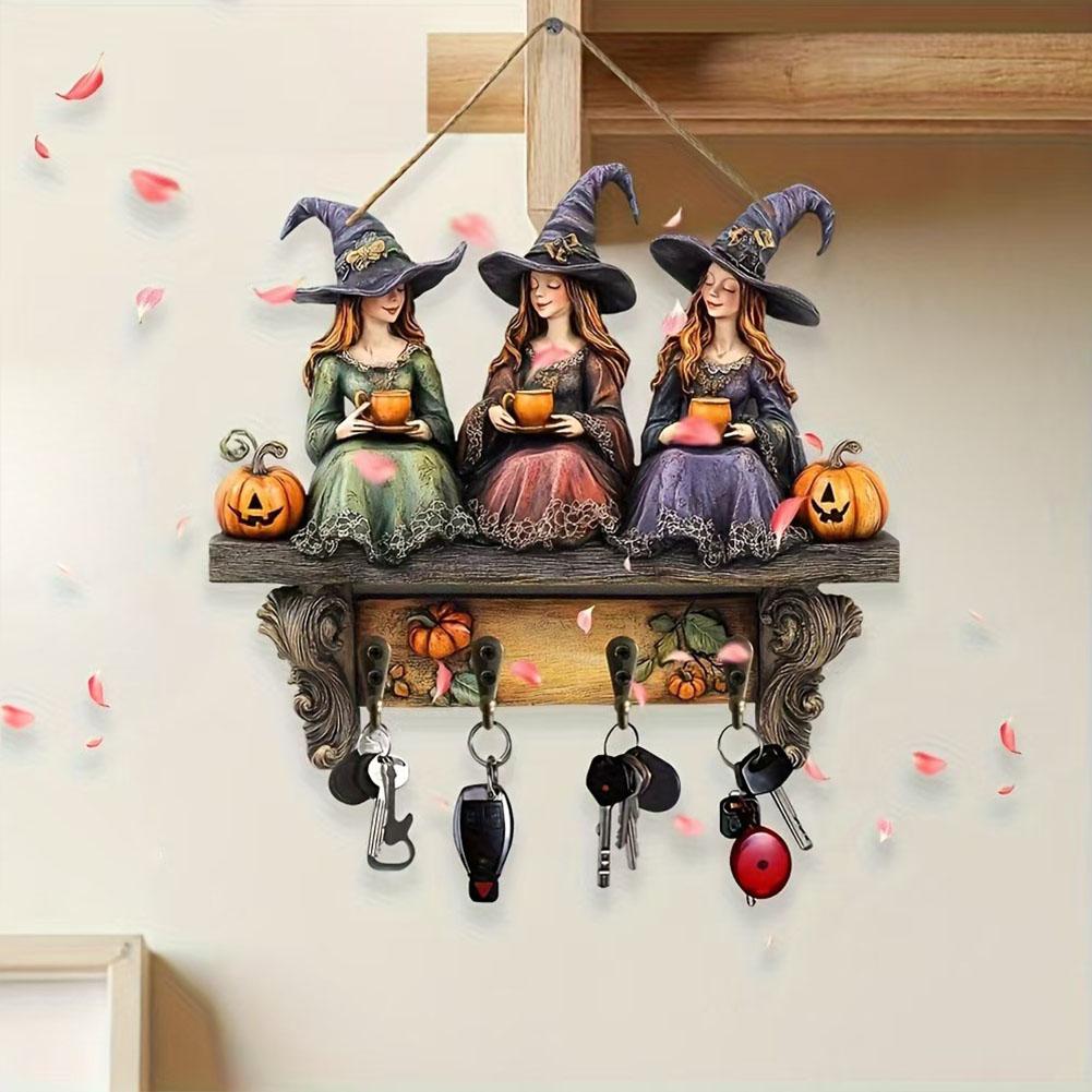 Halloween Witch 2D Flat Decoration 25CM * 22CM Outdoor Courtyard Scene Wooden Keyframe Decorative Pendant Accessory