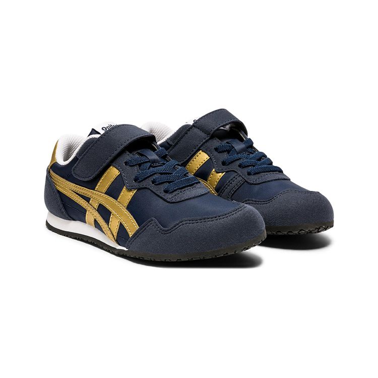 Onitsuka Tiger Serrano Comfortable Non-Slip Durable Low-Top Kids Casual Shoes Kids sneaker Deep-Blue 1184A086-400