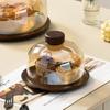 Wooden Plate Transparent Cover Cake Plate Tray Dessert Cake Dust-proof Tray Desktop Storage Container Party Accessories