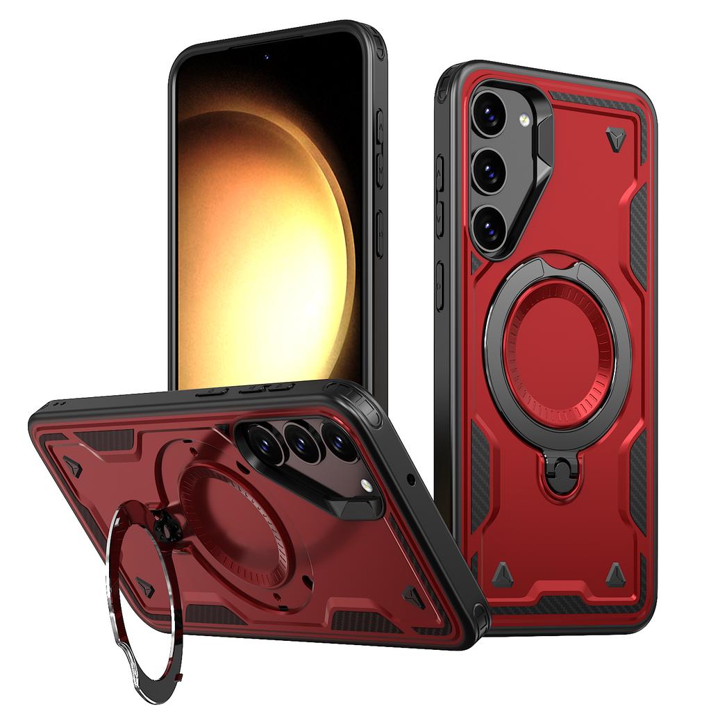 For Samsung Galaxy S23 Case Compatible with MagSafe Military Protection PC+TPU Kickstand Phone Cover
