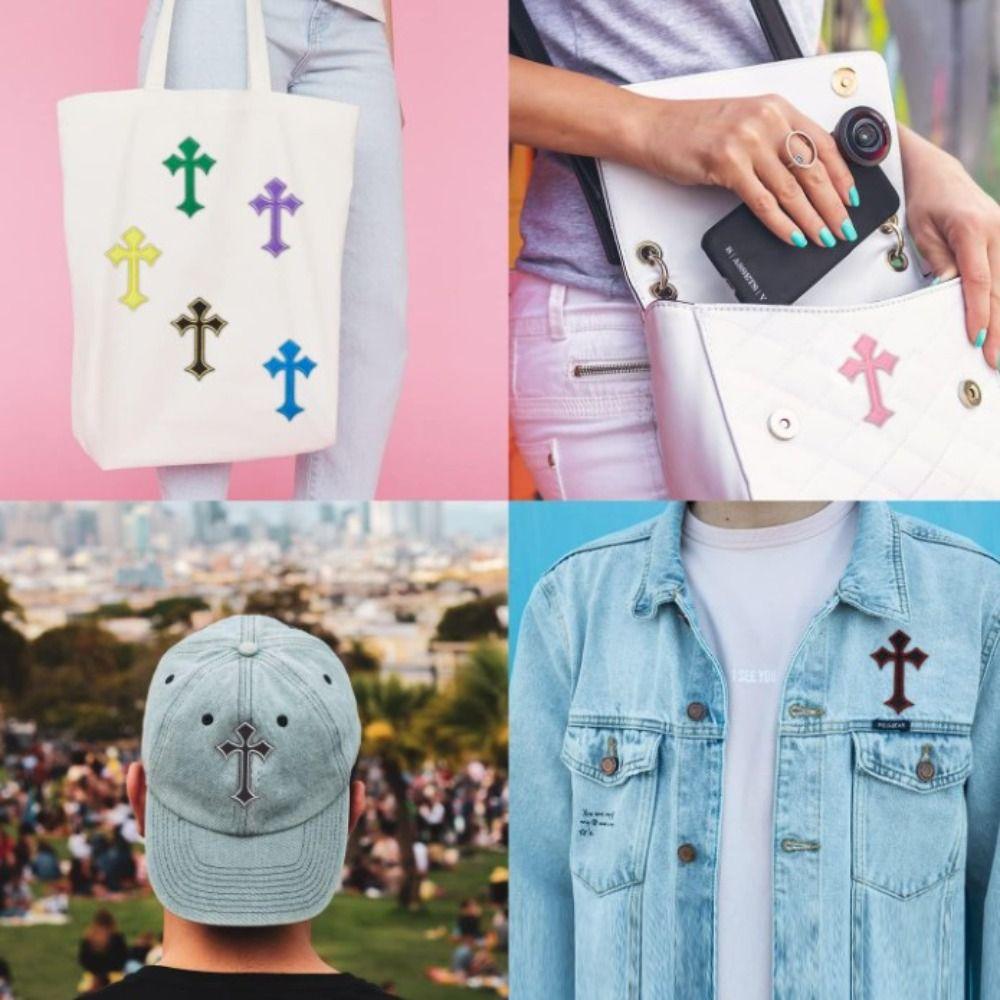 22pcs 7.6*10.7cm Cross Embroidered Patches Personalized Sew On Patches  for Hair Accessories