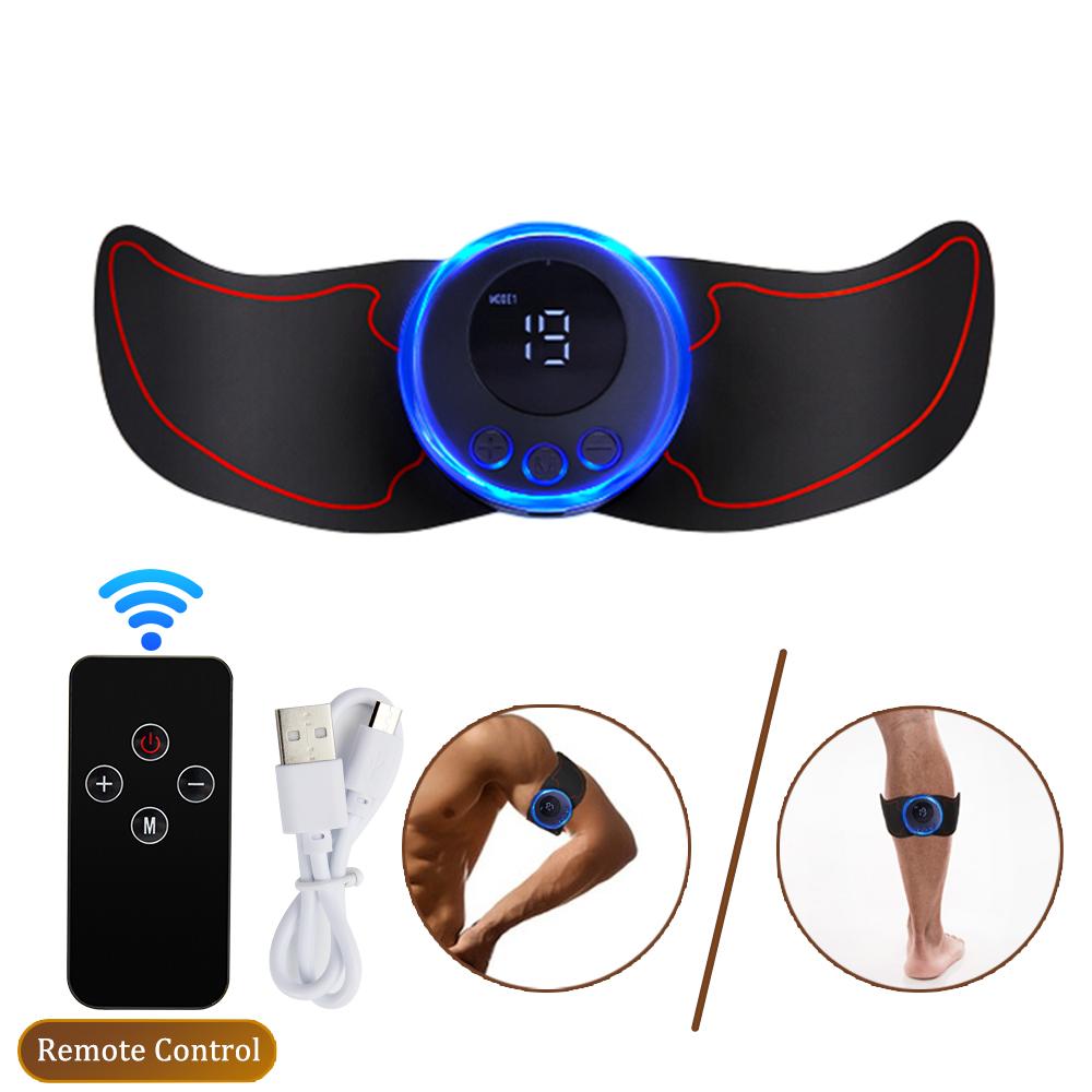 Electric Muscle Stimulator EMS Abdominal Fitness Stickers Rechargeable Body Slim Massager Wireless LCD Display Buttocks Trainer