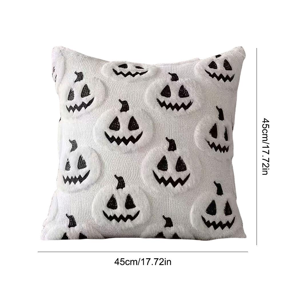 Halloween Ghost Pumpkin Pillowcase Washable Soft Pillow Case Comfortable Throw Pillow Cover for Couch Sofa Bedroom Home Decor