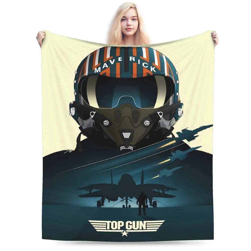 Top Gun Movie Soft Warm Plush Throw Blanket for Kids Couch Bed Sofa Flannel Novelty Bedspread Cover
