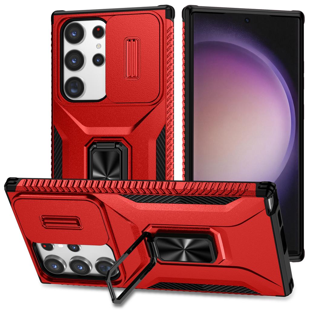 Für Samsung Galaxy S23 Ultra Hülle Camshield Ständer TPU+PC Rutschfeste Handyhülle
