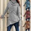 Women's Fall and Winter Scarf Collar Long Sleeve Pullover Sweater