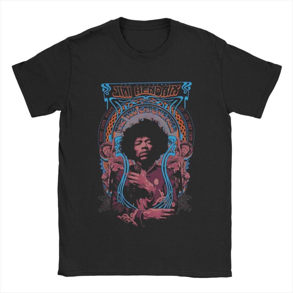 Jimi Hip Hop T-Shirts for Men Hendrixs Vintage Rock Guitar Singer Vintage Cotton Tees Crew Neck Short Sleeve T Shirt Gift Idea
