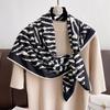 Luxury Brand Square Scarf Design Shawl Wrap 90cm Print Twill Silk Women Hijab Female Foulard Headband Bandana