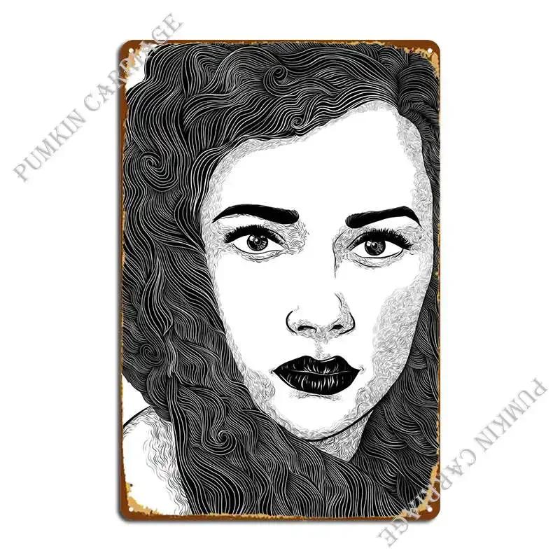 Female Portrait Metal Sign Bar Cave Iron Home Rusty Wall Decor Tin Sign Poster 20x30cm(7.8x11.8inch)