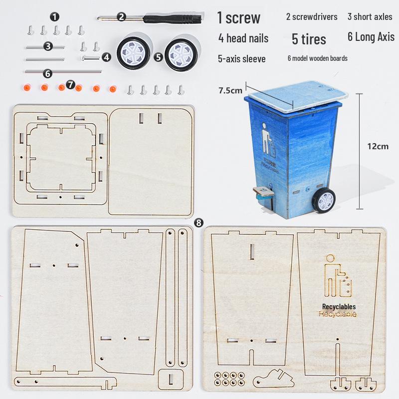 DIY Flip-Top Trash Can Kit for School Science Experiments