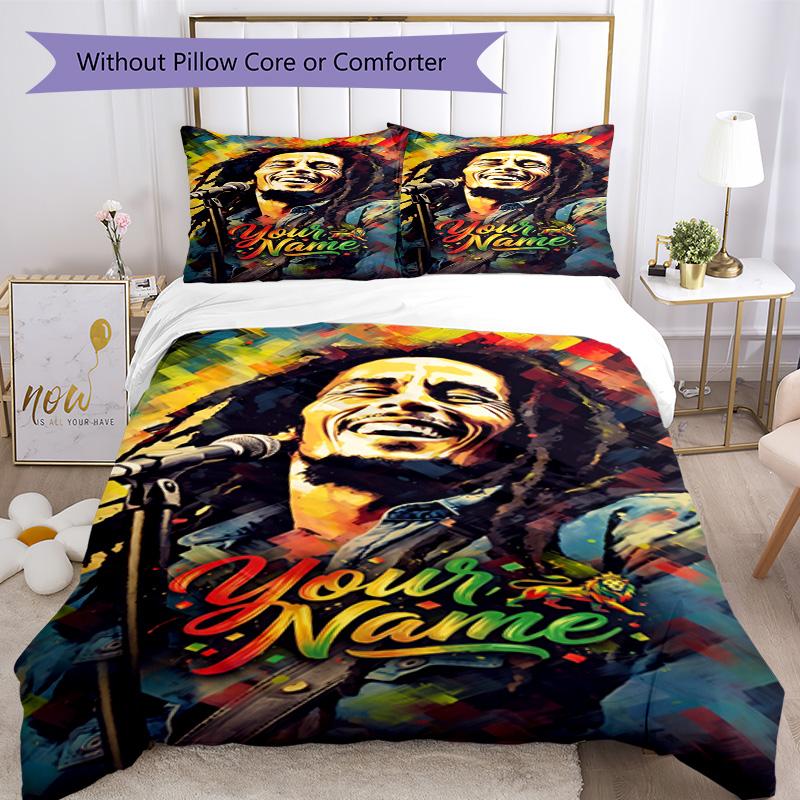 Bob Marley Customize Text Bed CoverBed Design for Study room Soft Bedding Home Decor Christmas, WeddingPerfect