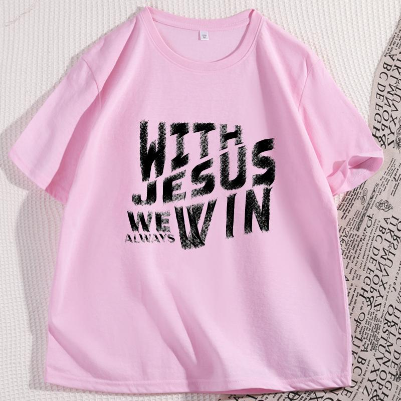 Jesus T Shirt Casual Cotton Short Sleeve Streetwear God Tee Shirt Christian Faith TShirt Loose Printed Short Sleeve Tshirt
