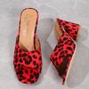 High Heels Sandals Woman 2026 Red Leopard Print Slippers Luxury Shoes for Women Women's Mules Flip Flops Beach