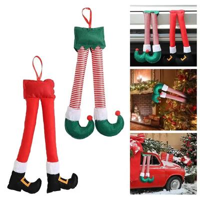 2025 New Year Christmas Elf Santa Legs Car Accessories Christmas Decor For Home Xmas Tree Pendants Ornaments  Happy Gifts