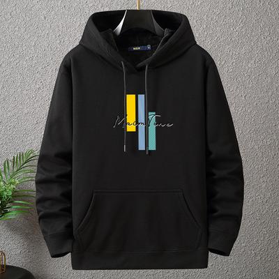 Thickened Fleece Hooded Sweatshirt Oversized Men's Clothing Comfortable Winter Printed Hoodies Man
