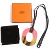 Excellent HERMES Necklace Ism Bicolor Pendant Wood Beige Pink Buffalo Horn Women Used