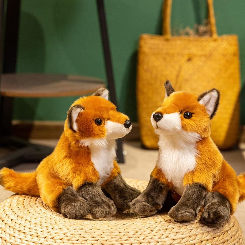 Cute Simulated Sitting Fox Doll Plush Toy Cute Little Fox Doll Children Accompany Soothing Doll