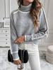 Rundhals Farbiger Wollpullover Damen Pullover Pullover Vielseitig Locker Kaschmir Strick Basis Layer Langarm Pullover