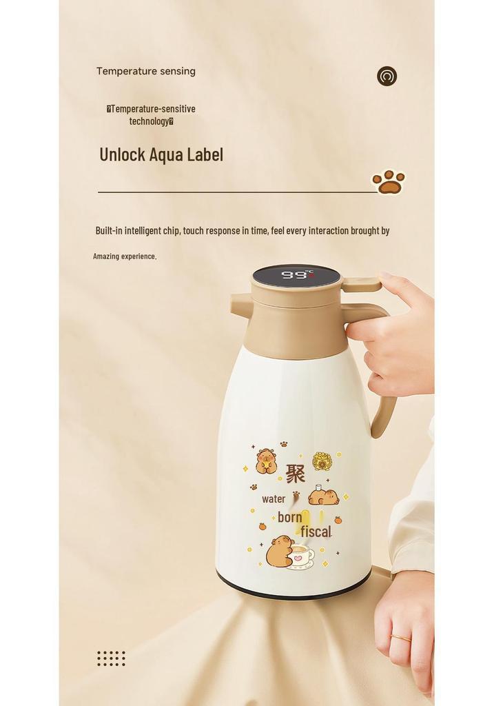 Large Capacity Insulated Thermos Flask with Glass Liner for Home & Office Use