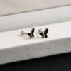 Stainless Steel Geometric Black Cross Earrings: Simple, Versatile Love Heart Design with Drip Oil Finish for Women.